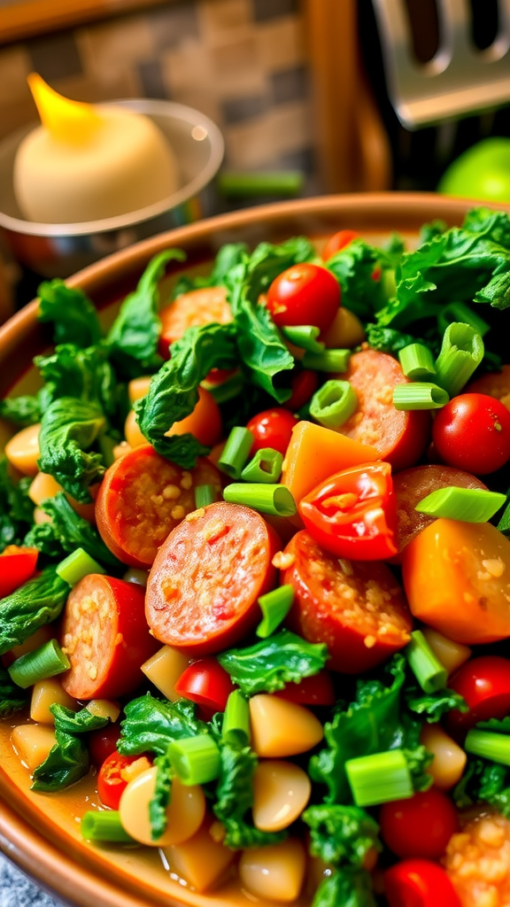 Kale and Sausage Jambalaya with a Kick!