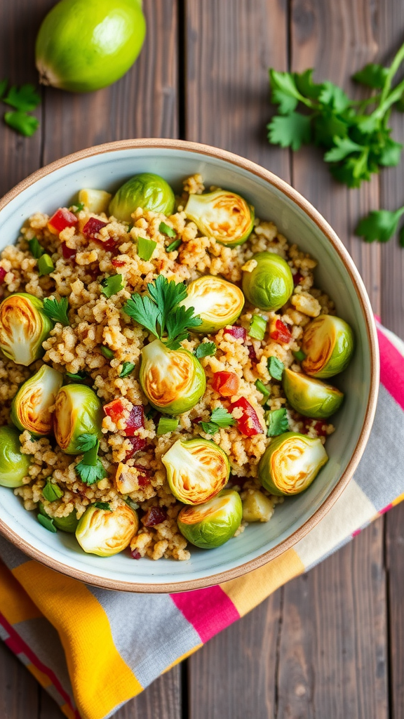 Zesty Spicy Brussels Sprouts and Quinoa Salad