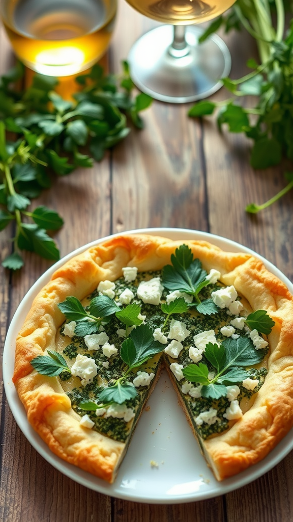 Savory Sorrel Tart with Goat Cheese