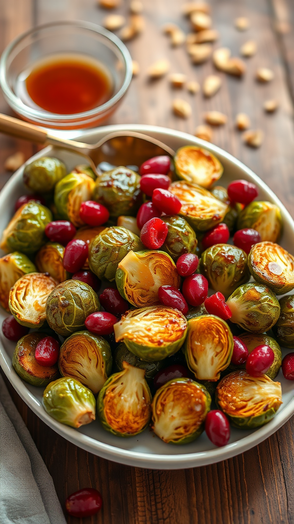 Sweet and Savory Maple Cranberry Roasted Brussels Sprouts