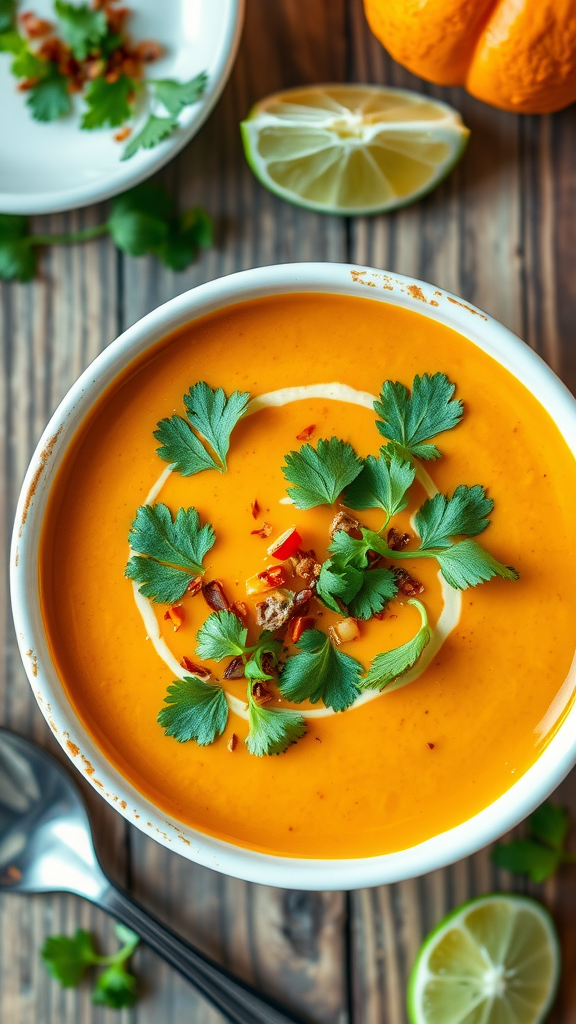 Creamy Thai Pumpkin Soup with Spices