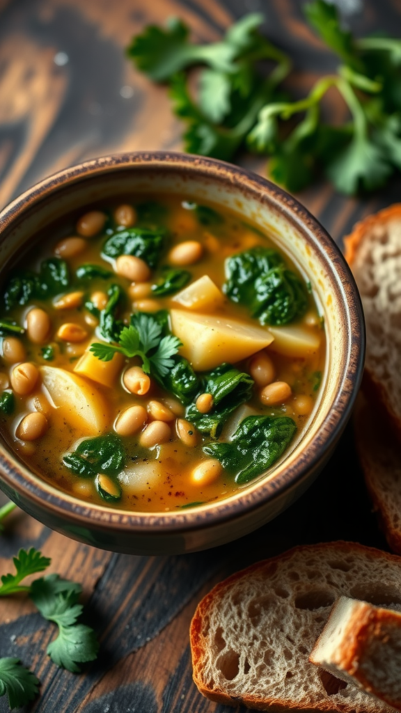 Hearty Rutabaga and Lentil Soup with Spinach