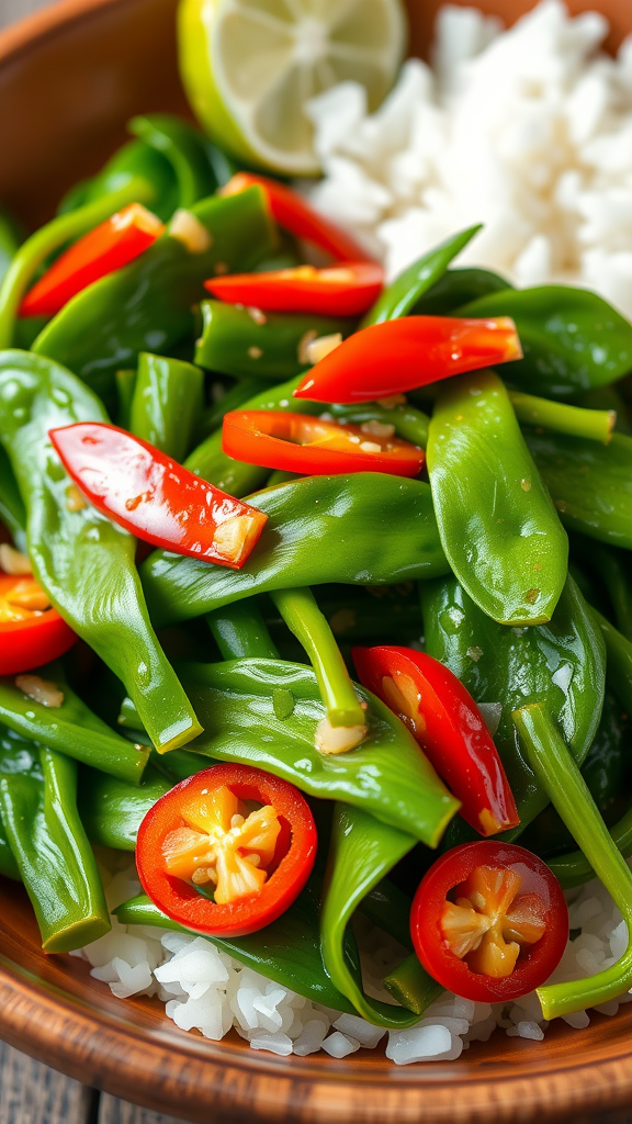 Spicy Thai Water Spinach Stir-Fry with Chili and Garlic