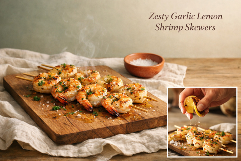 Zesty Garlic Lemon Shrimp Skewers Recipe