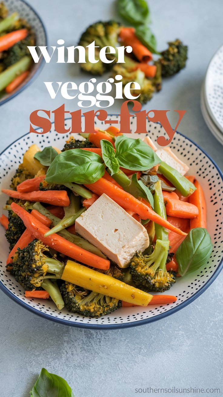 Savory Winter Vegetable Stir-Fry with Fresh Basil