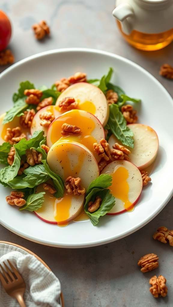 Crisp Apple and Walnut Salad with Honey Dressing