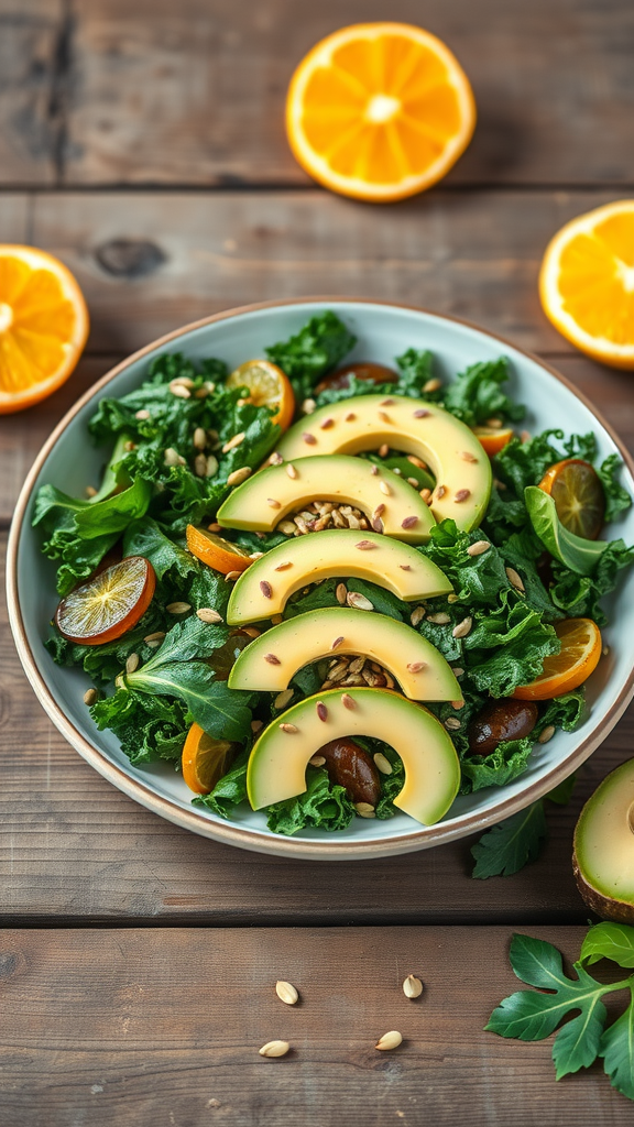 Refreshing Citrus Kale Salad with Avocado