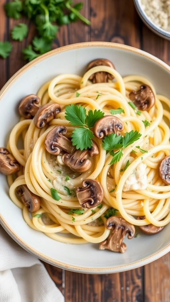 Comforting Creamy Garlic Mushroom Pasta Recipe