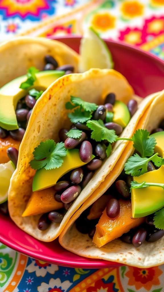 Rutabaga Tacos with Black Beans and Avocado