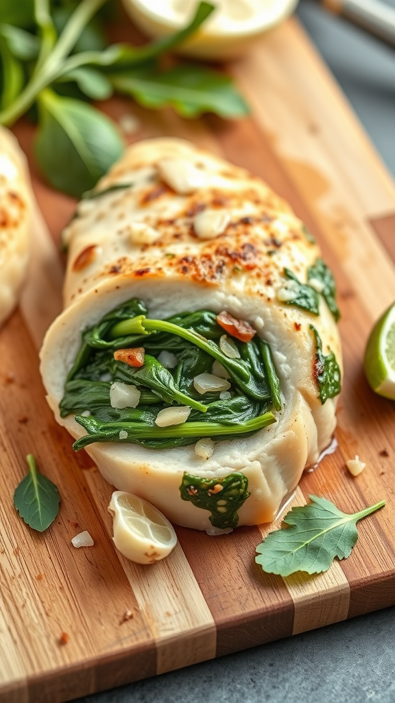 Garlic and Spinach Stuffed Chicken Breast Recipe