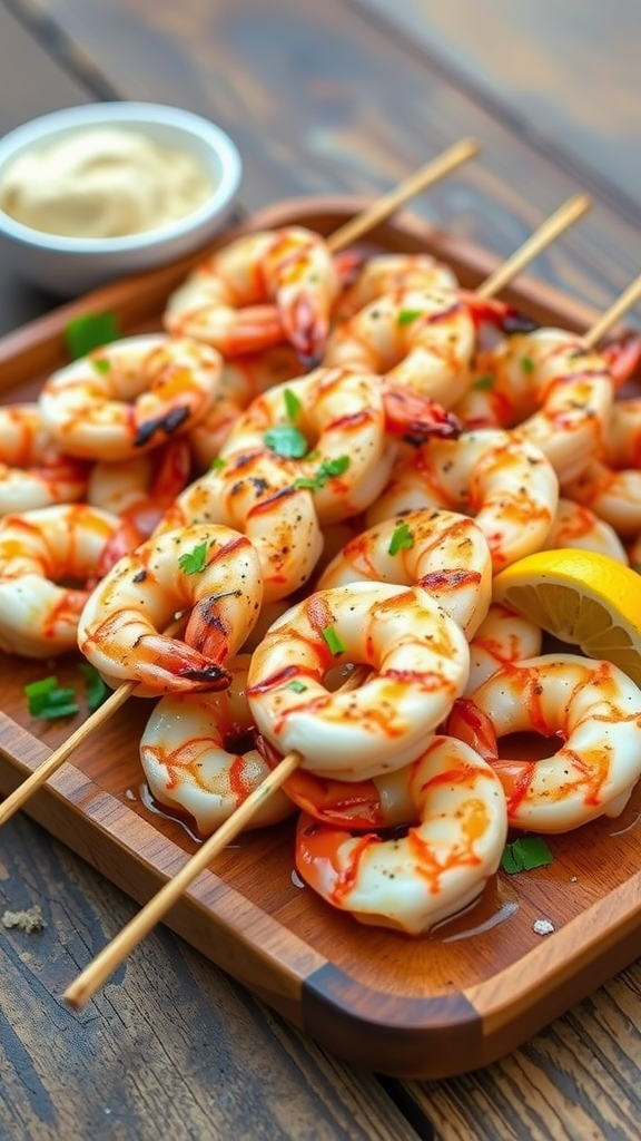 Zesty Garlic Lemon Shrimp Skewers Recipe