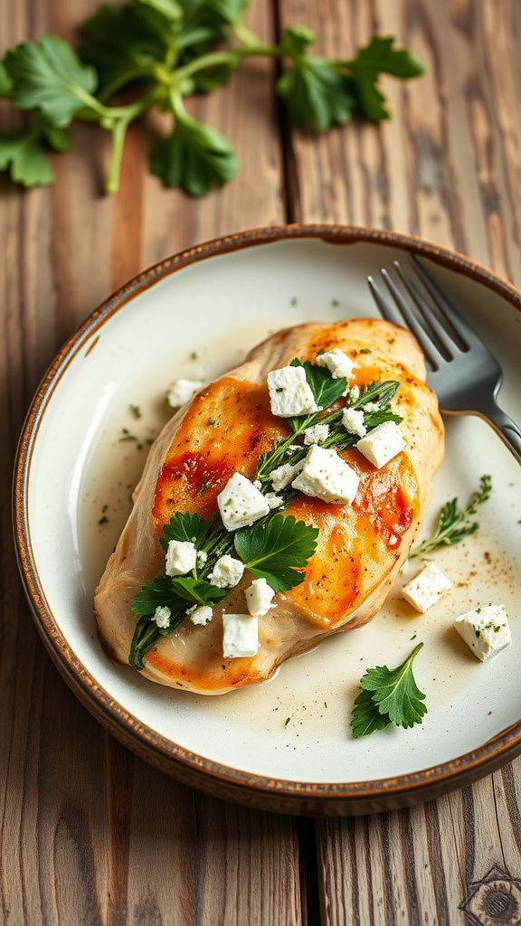 Savory Sorrel and Feta Stuffed Chicken Breasts