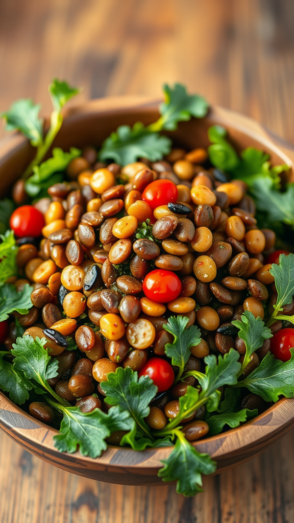 Zesty Spicy Sorrel and Lentil Salad