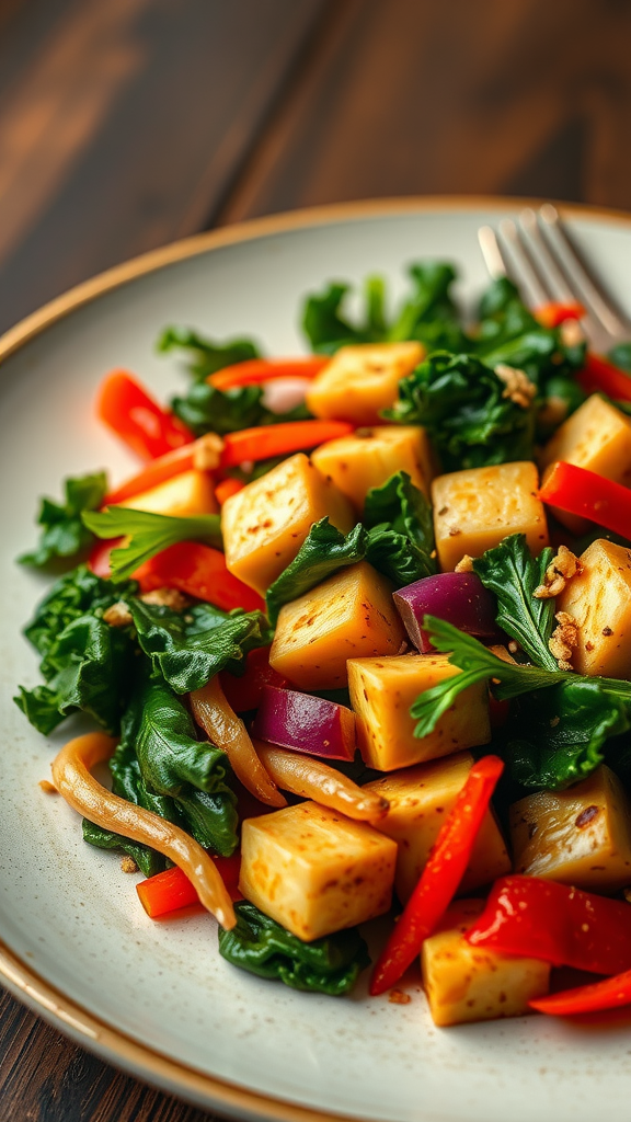 Spicy Thai Kale and Tofu Stir-Fry