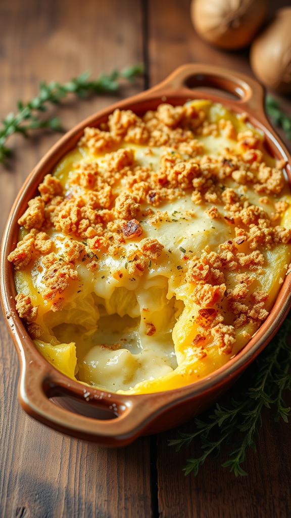 Cheesy Rutabaga Gratin with Thyme