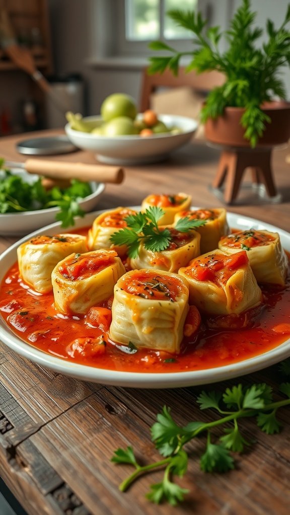 Herb-Infused Stuffed Cabbage Rolls Recipe