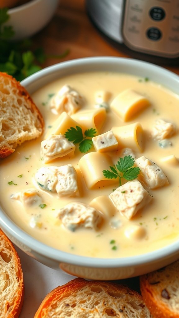 Silky Chicken Alfredo Soup Recipe