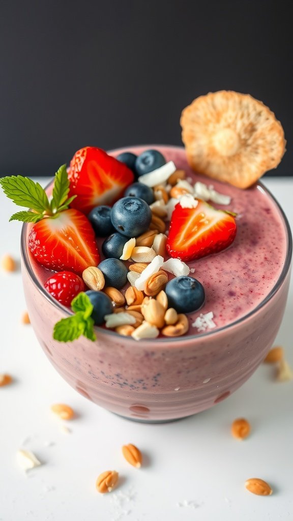 Delicious High-Protein Berry Smoothie Bowl