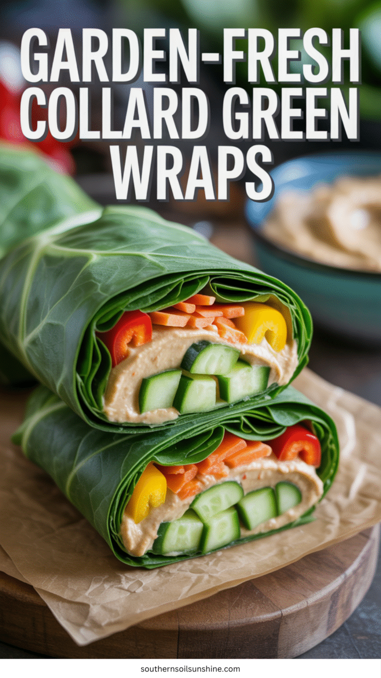 Garden-fresh Hearty Collard Green Wraps with Hummus - Southern Soil ...