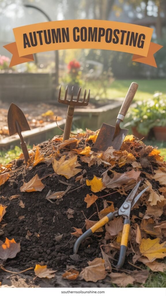 compost in autumn beds