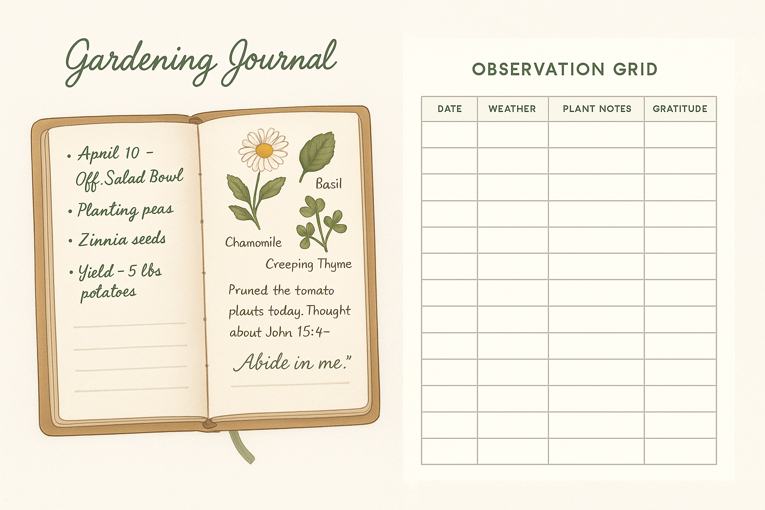 reflective garden journal