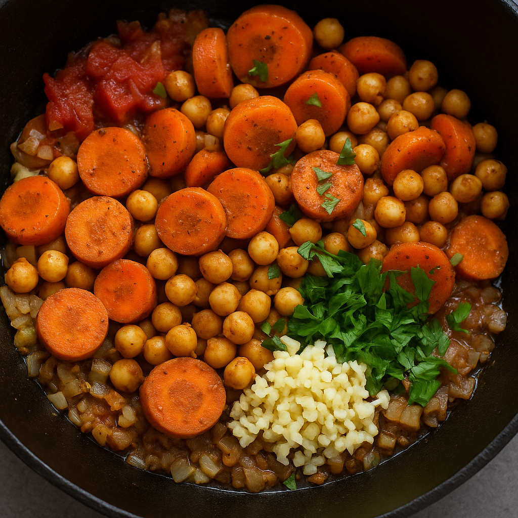 Moroccan Carrot and Chickpea Tagine