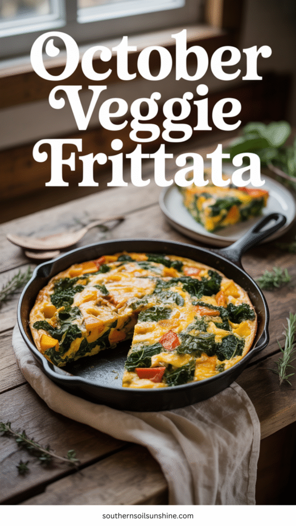 Golden and Fluffy October Veggie Frittata