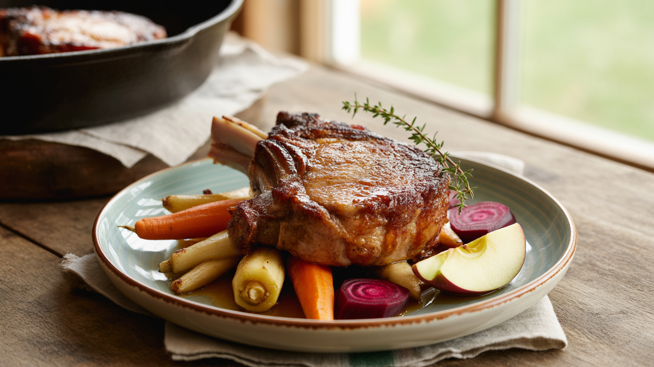 apple cider glazed pork chops