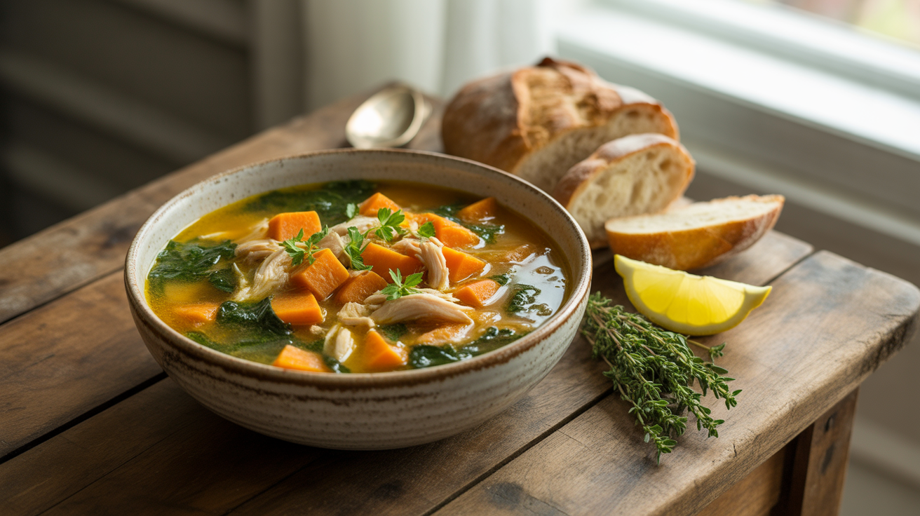 Easy Gluten-Free Chicken and Sweet Potato Harvest Soup for Cozy Evenings