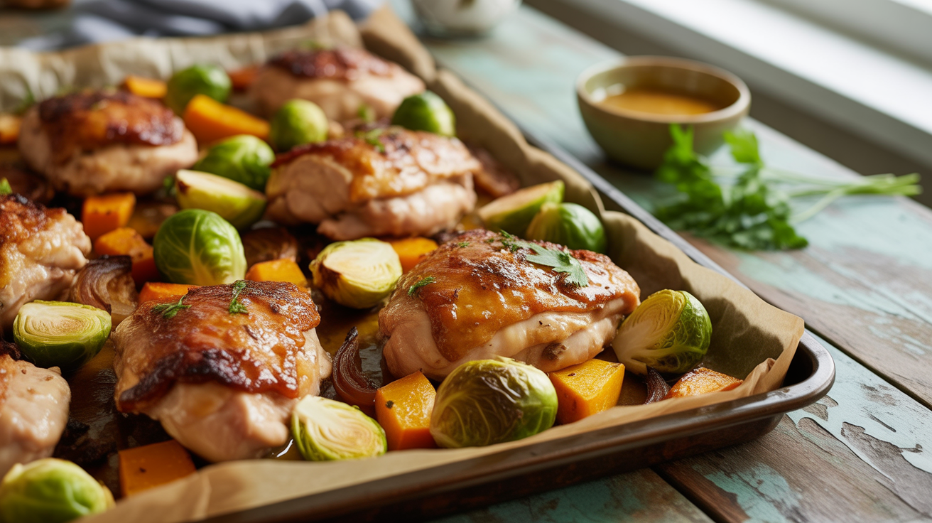 sheet pan maple-dijon chicken