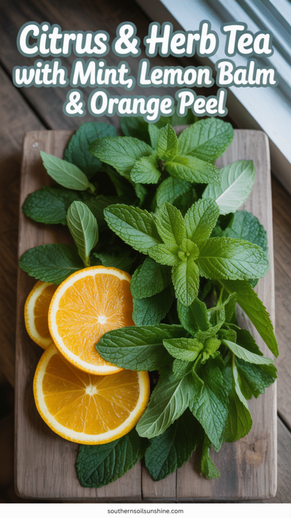 citrus and herb tea with mint