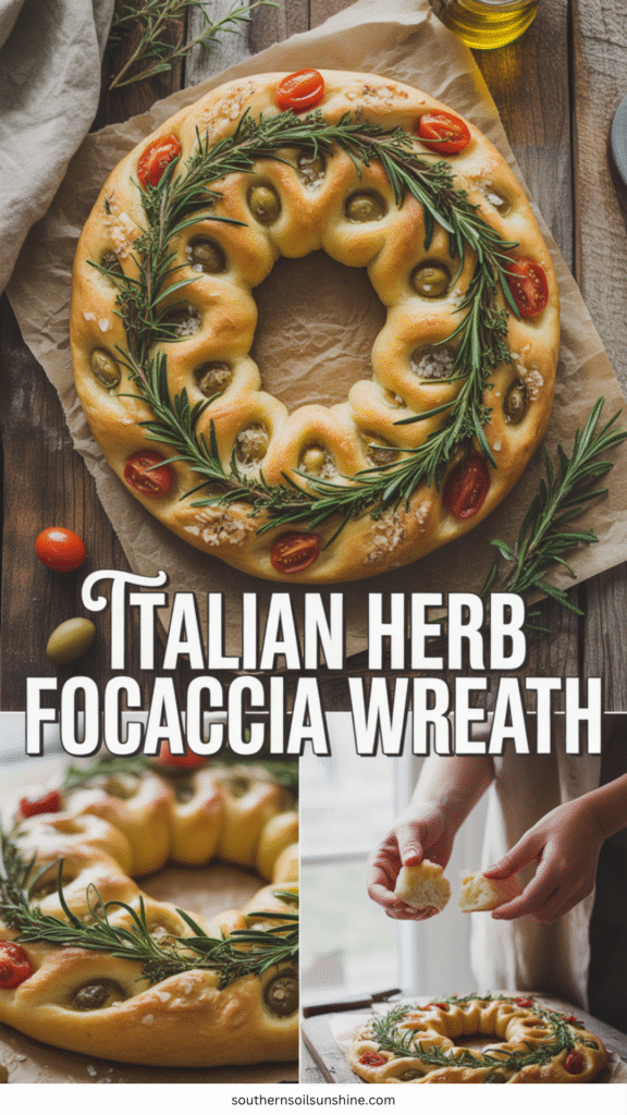 Italian herb focaccia wreath