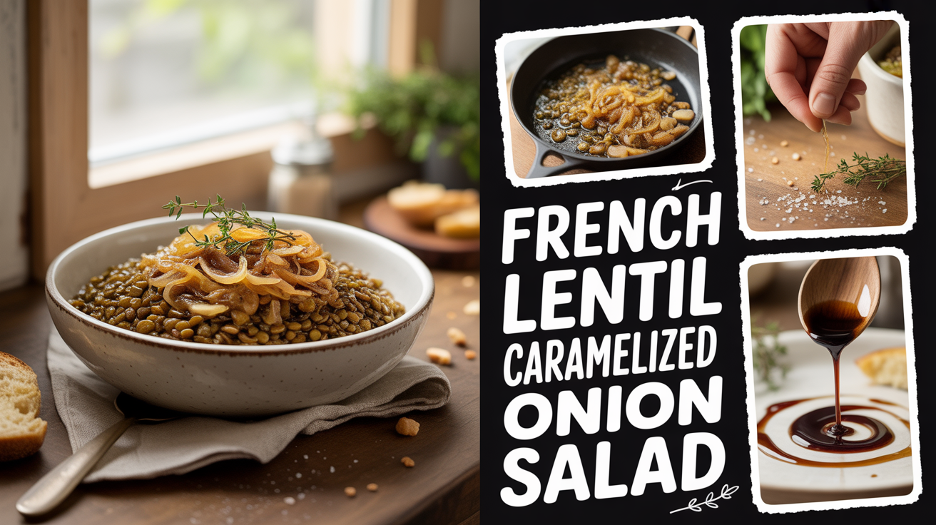 French lentil and caramelized onion salad