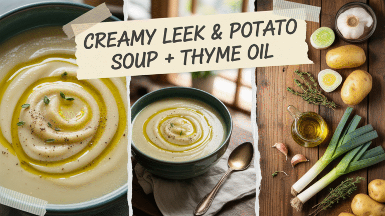 Creamy Leek & Potato Soup with Thyme Oil