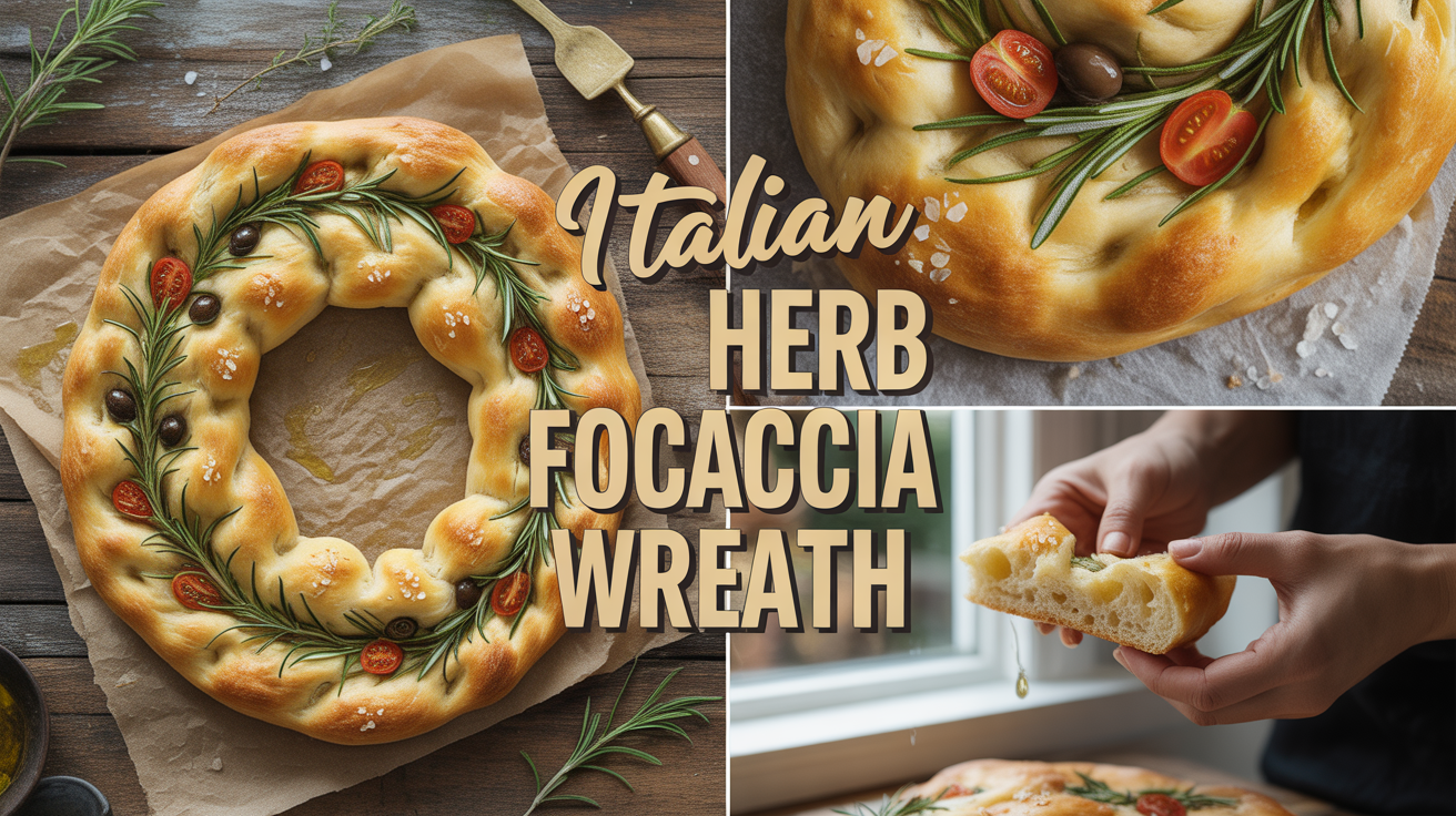 Italian herb focaccia wreath