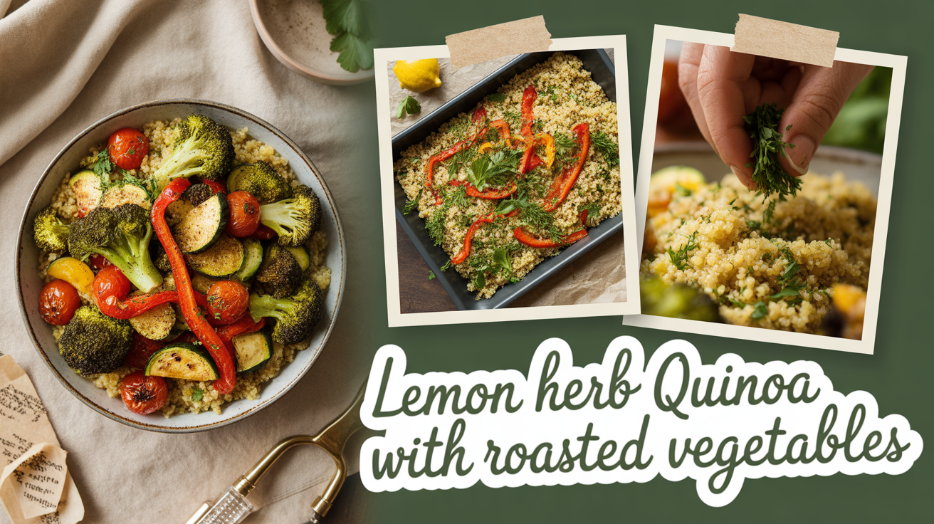 lemon herb quinoa with roasted vegetables