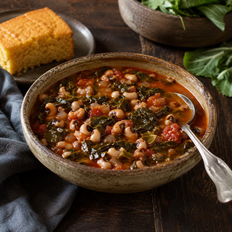 Black-Eyed Pea and Collard Green Soup
