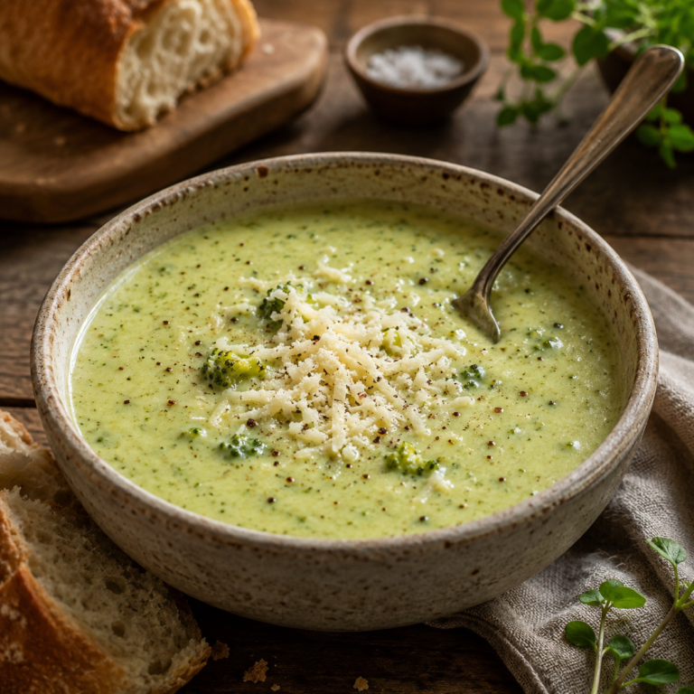 Creamy Broccoli and White Cheddar Soup