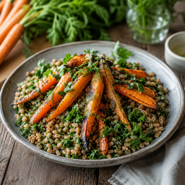 Roasted Carrot and Farro Salad with Herbs
