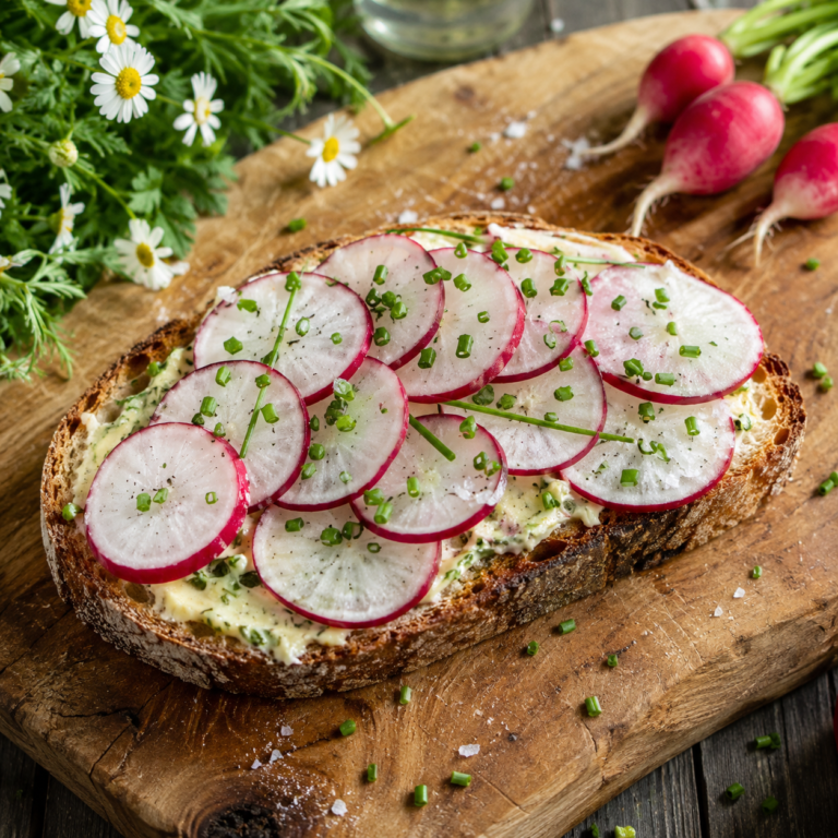 Spring Radish and Herb Butter Tartine