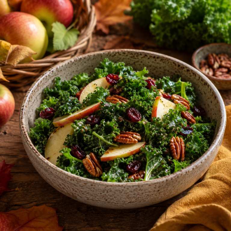 Apple and Kale Harvest Salad with Maple Vinaigrette