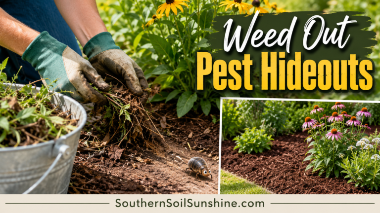 Weeding to Remove Pest Hiding Places in Summer Beds